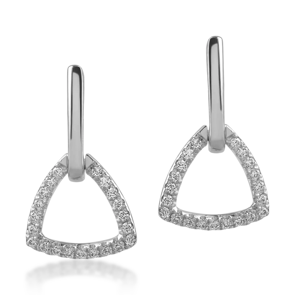 Cercei din aur alb cu diamante de 0.16ct - imagine 2