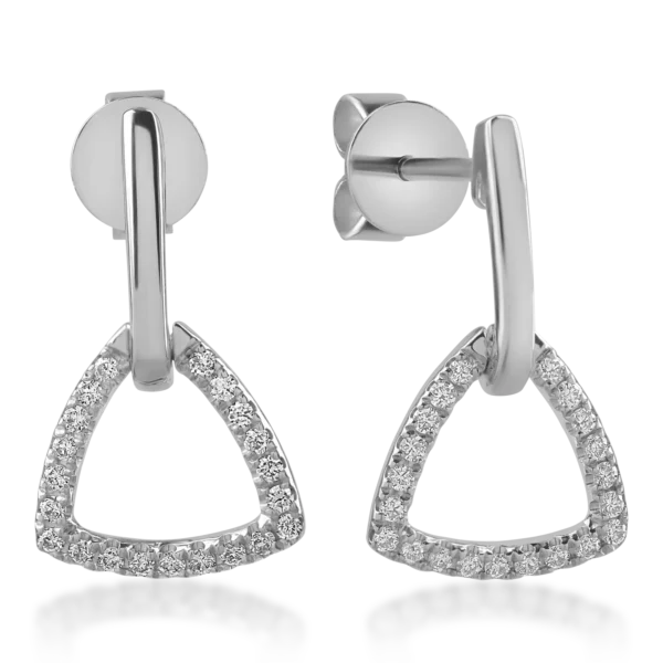 Cercei din aur alb cu diamante de 0.16ct