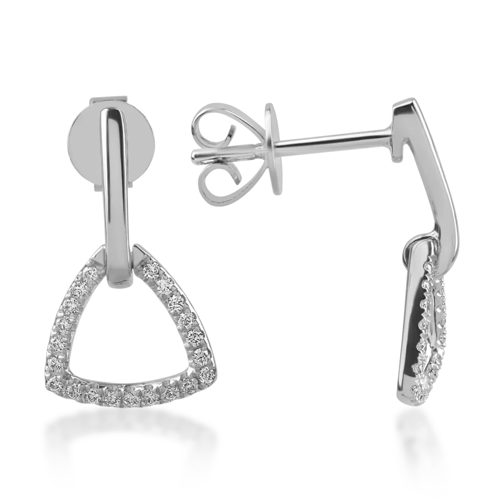 Cercei din aur alb cu diamante de 0.16ct - imagine 3