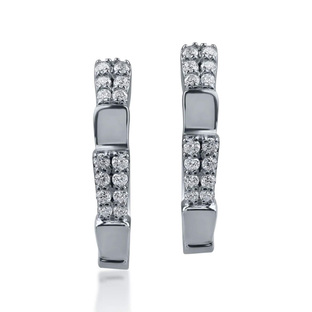 Cercei din aur alb cu diamante de 0.17ct - imagine 2