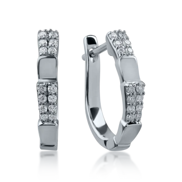 Cercei din aur alb cu diamante de 0.17ct