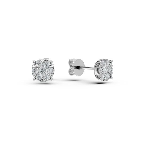 Cercei din aur alb cu diamante de 0.215ct