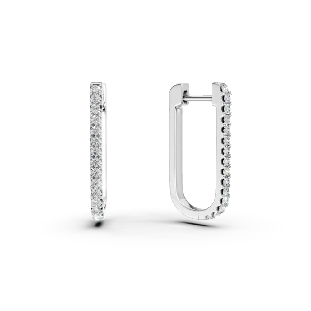 Cercei din aur alb cu diamante de 0.23ct