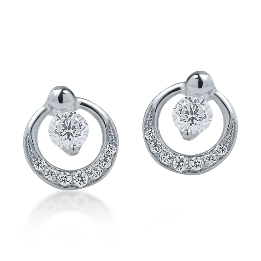 Cercei din aur alb cu diamante de 0.25ct - imagine 2