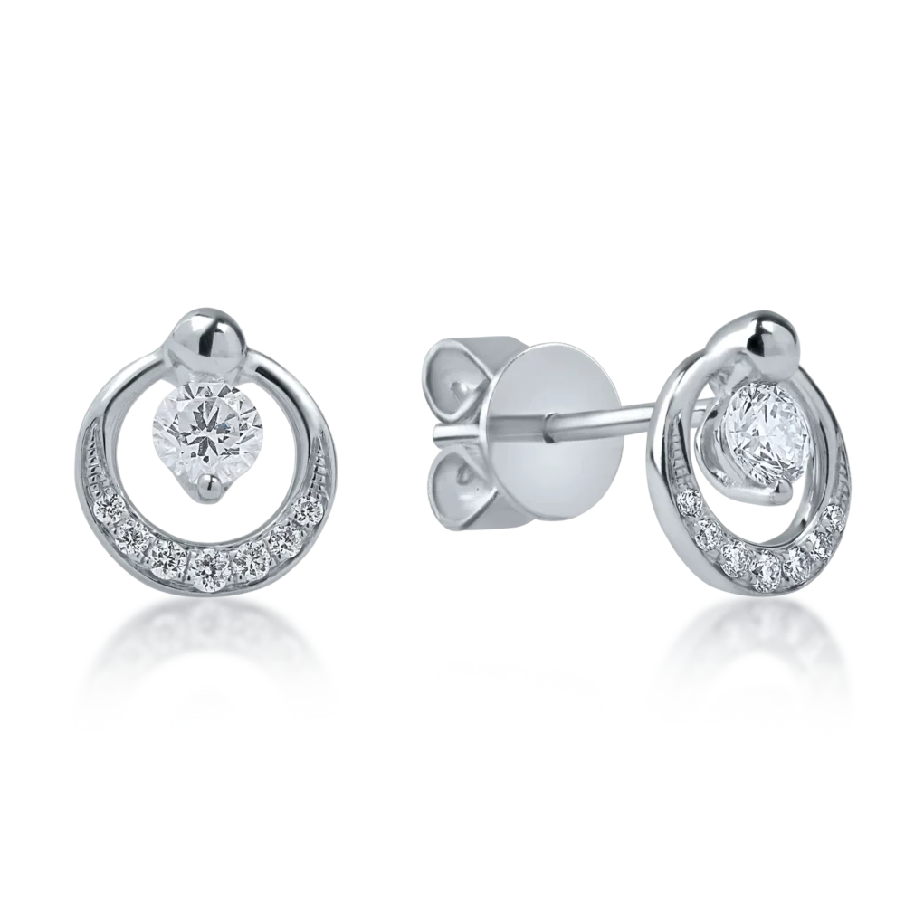 Cercei din aur alb cu diamante de 0.25ct