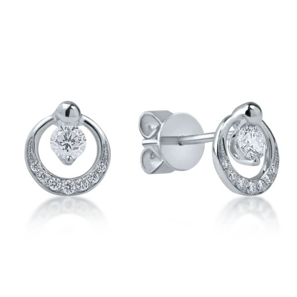 Cercei din aur alb cu diamante de 0.25ct