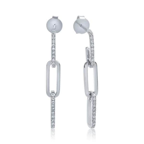 Cercei din aur alb cu diamante de 0.28ct