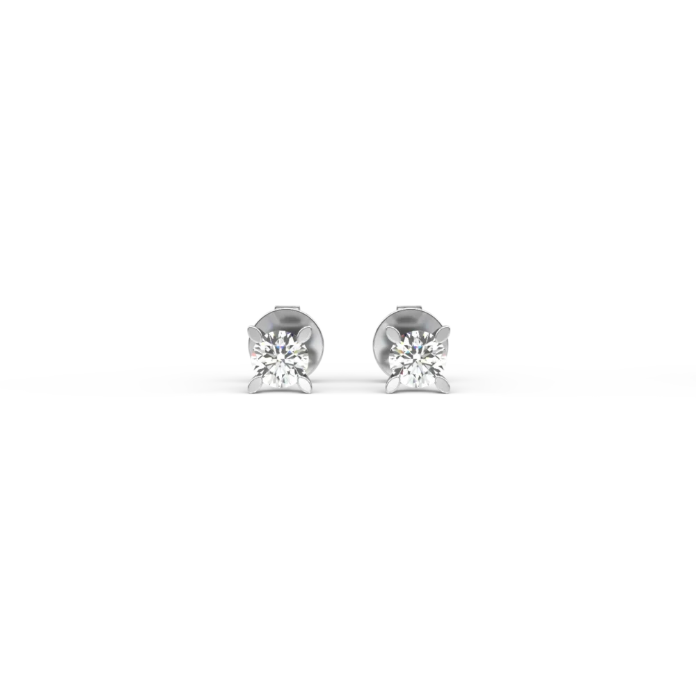 Cercei din aur alb cu diamante de 0.2ct - imagine 2
