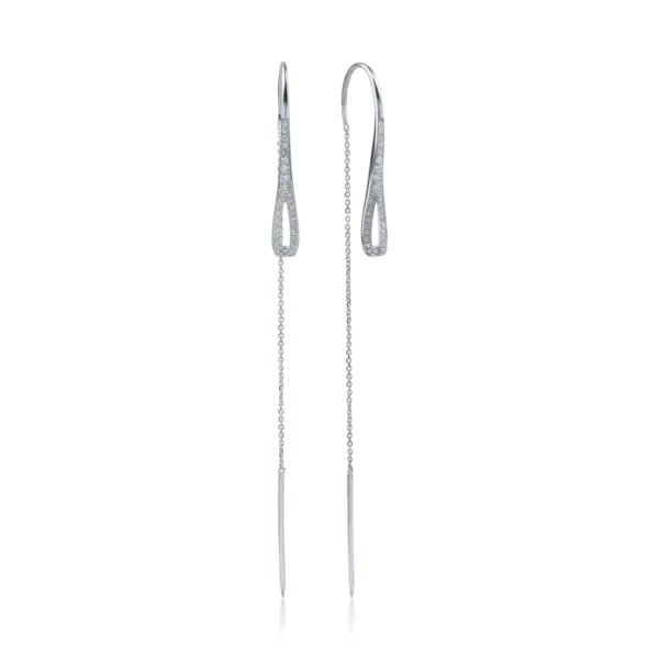 Cercei din aur alb cu diamante de 0.2ct