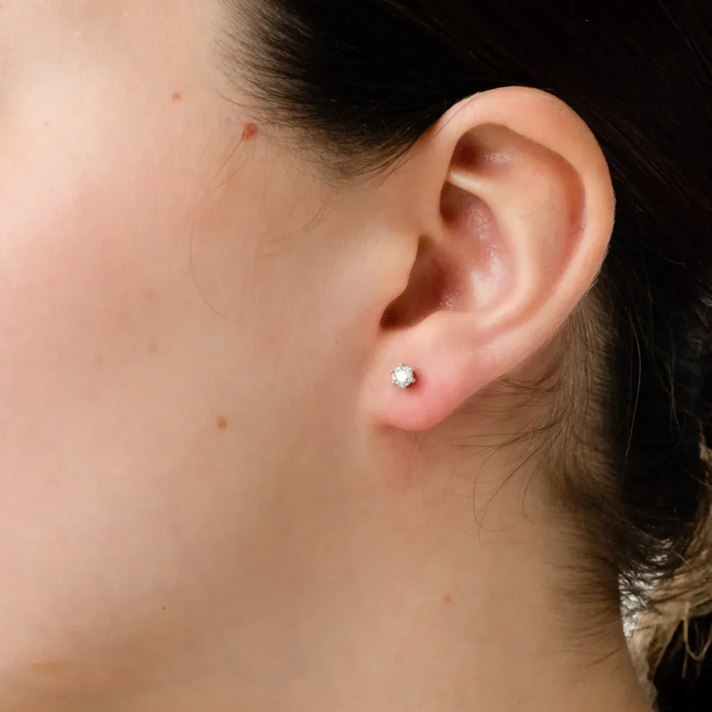 Cercei din aur alb cu diamante de 0.315ct - imagine 3