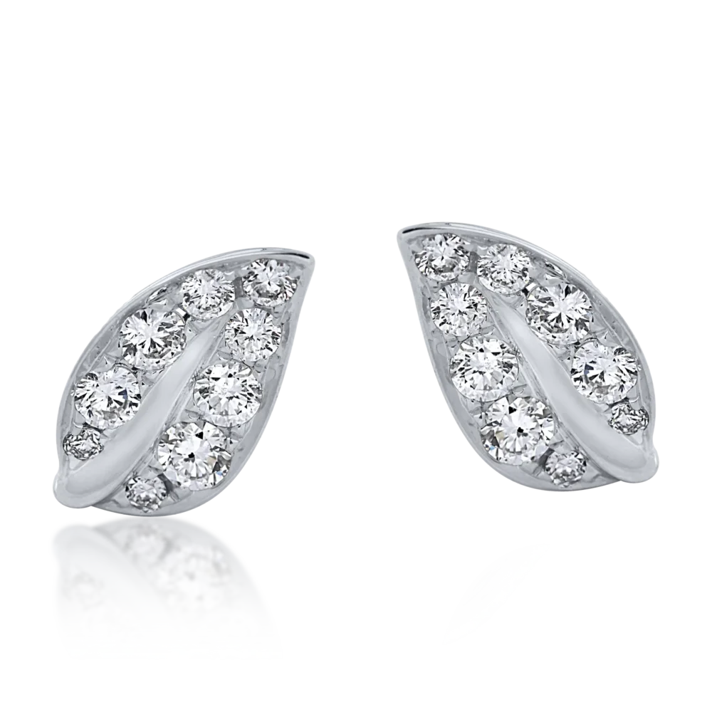 Cercei din aur alb cu diamante de 0.33ct - imagine 2