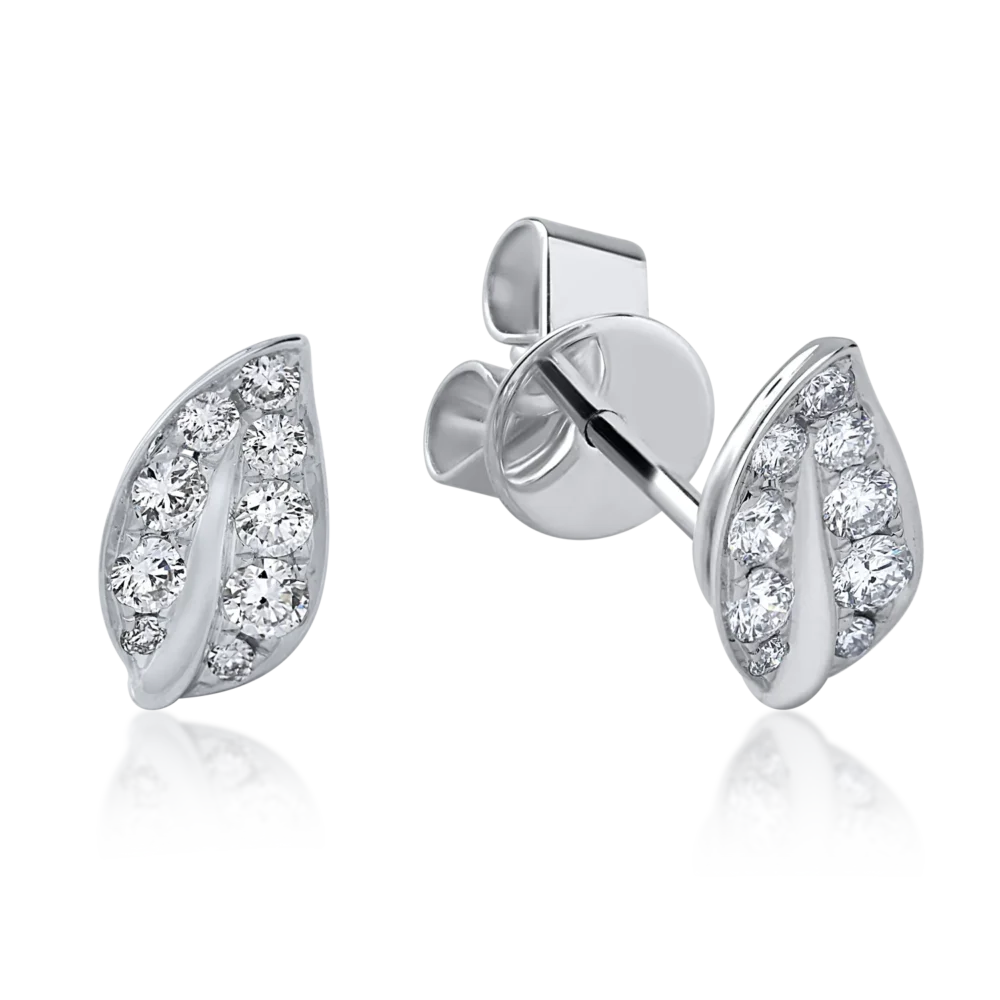 Cercei din aur alb cu diamante de 0.33ct