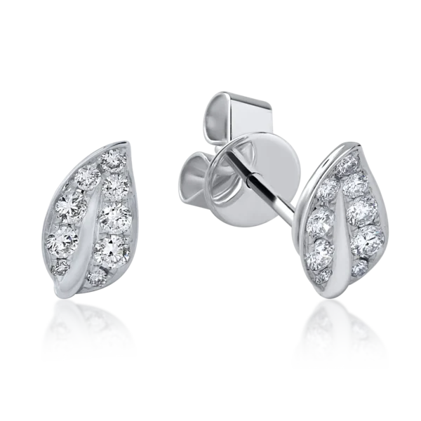 Cercei din aur alb cu diamante de 0.33ct