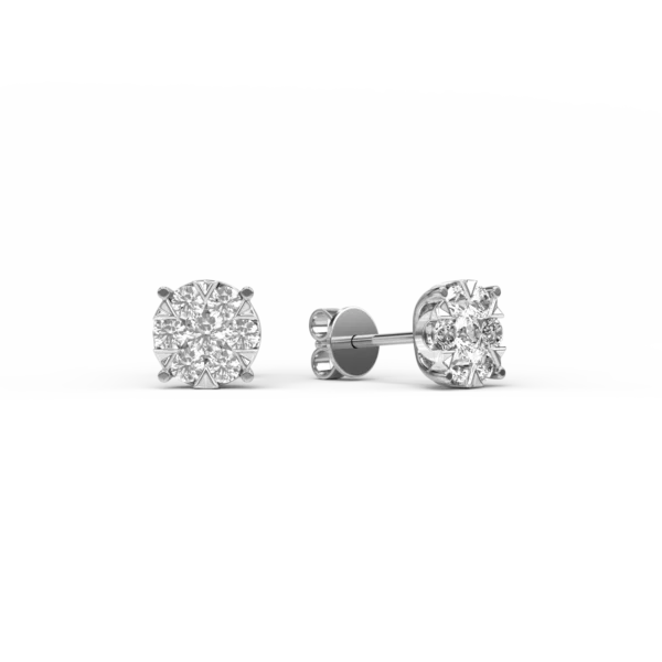 Cercei din aur alb cu diamante de 0.345ct