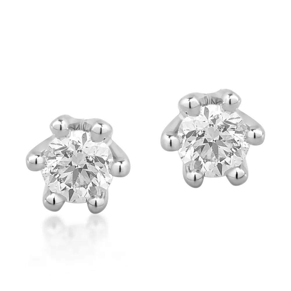 Cercei din aur alb cu diamante de 0.39ct - imagine 2