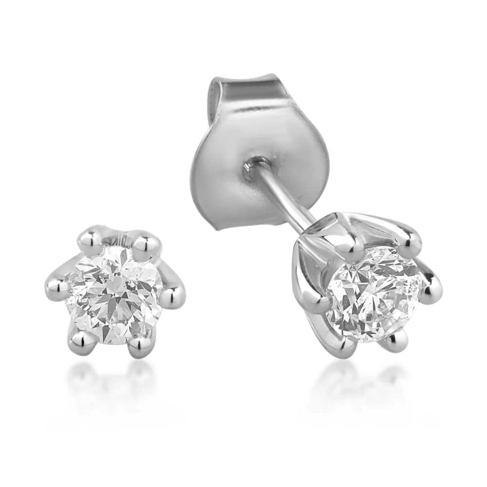 Cercei din aur alb cu diamante de 0.39ct