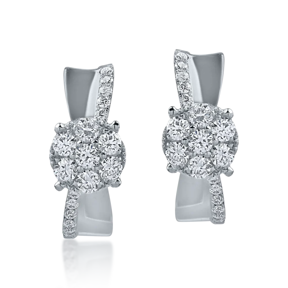 Cercei din aur alb cu diamante de 0.3ct - imagine 2