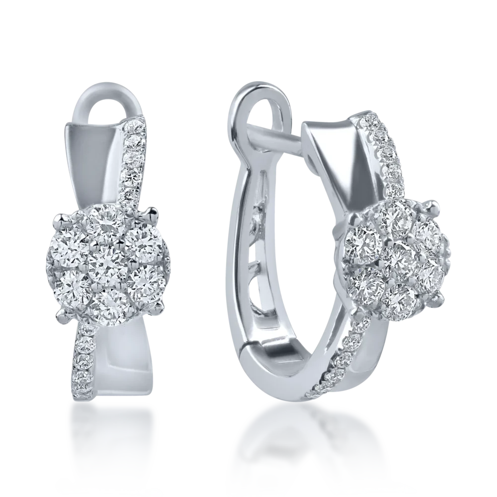 Cercei din aur alb cu diamante de 0.3ct