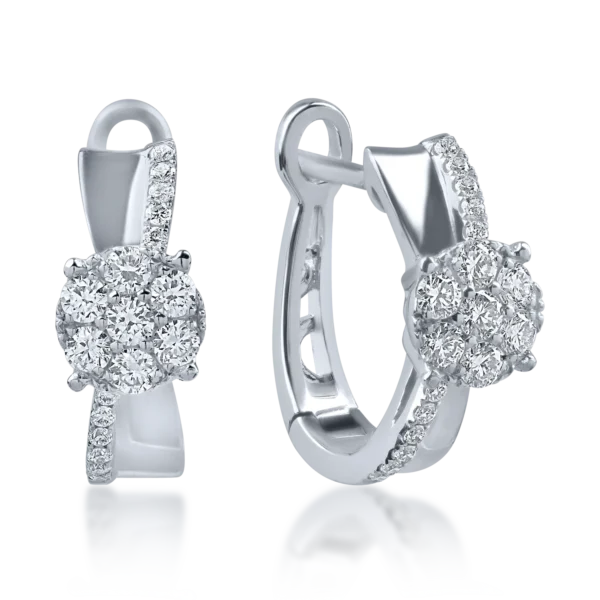 Cercei din aur alb cu diamante de 0.3ct