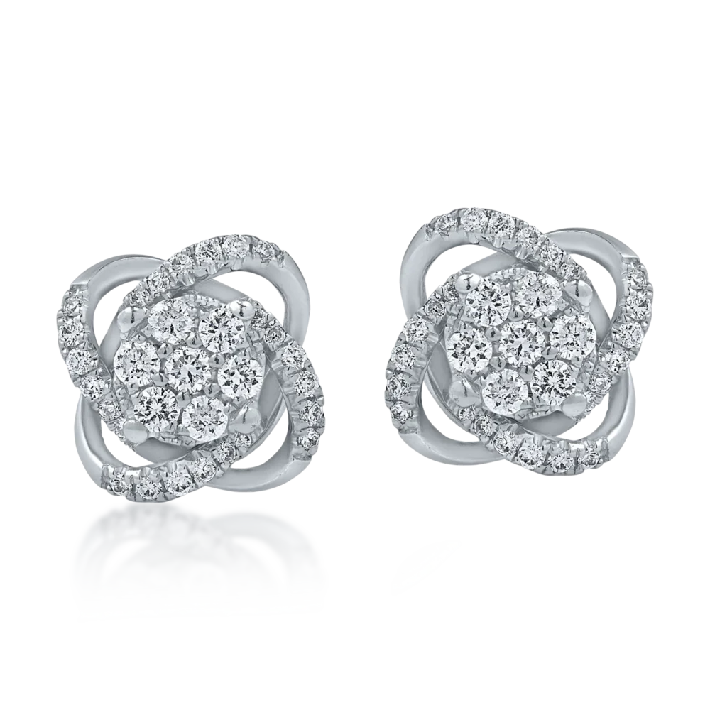 Cercei din aur alb cu diamante de 0.3ct - imagine 2