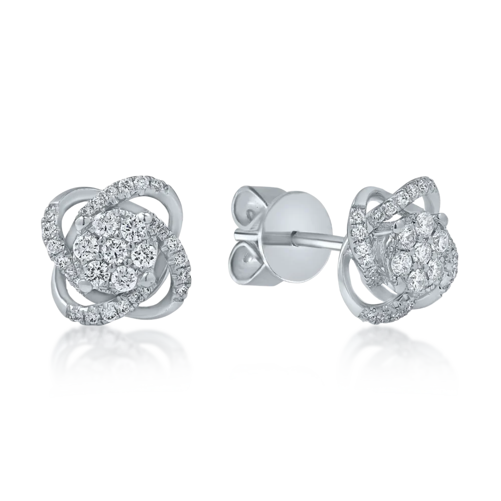 Cercei din aur alb cu diamante de 0.3ct