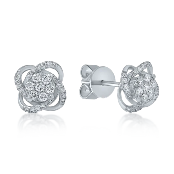 Cercei din aur alb cu diamante de 0.3ct