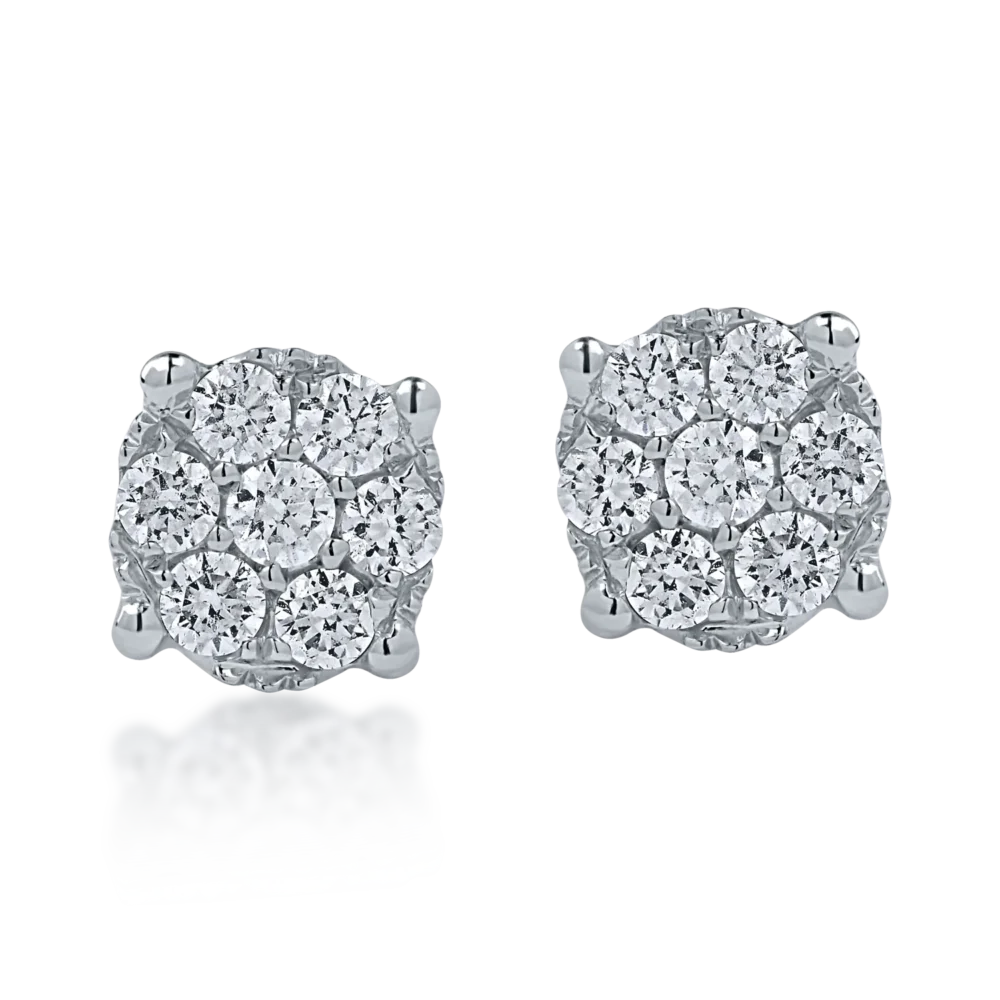 Cercei din aur alb cu diamante de 0.3ct - imagine 3