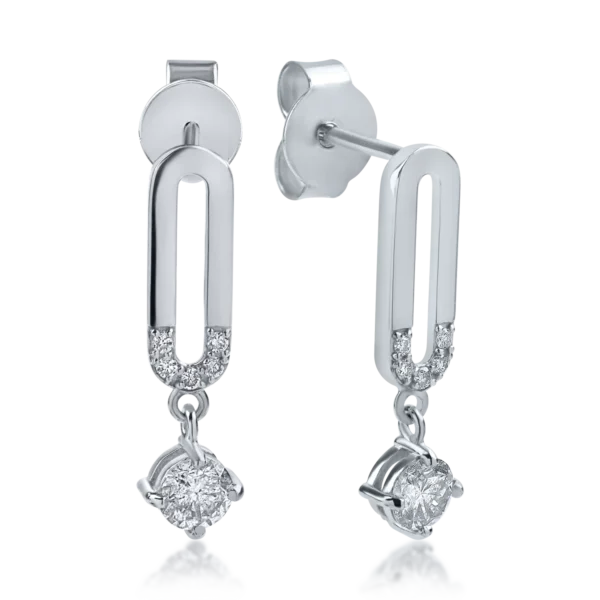 Cercei din aur alb cu diamante de 0.42ct
