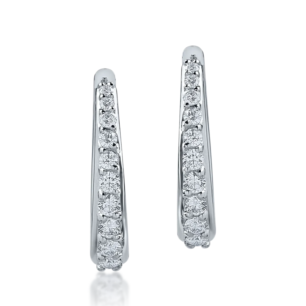 Cercei din aur alb cu diamante de 0.46ct - imagine 2