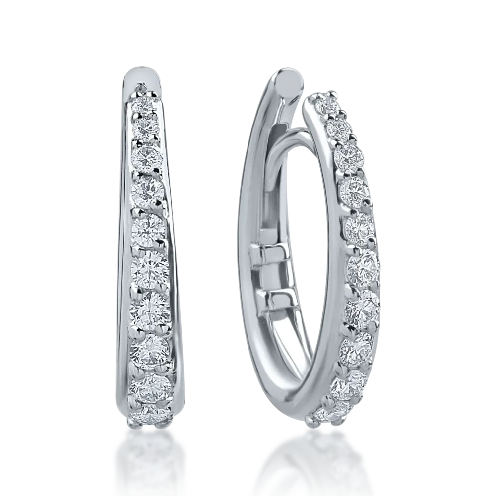 Cercei din aur alb cu diamante de 0.46ct