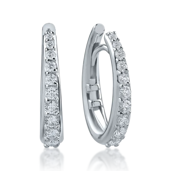 Cercei din aur alb cu diamante de 0.46ct