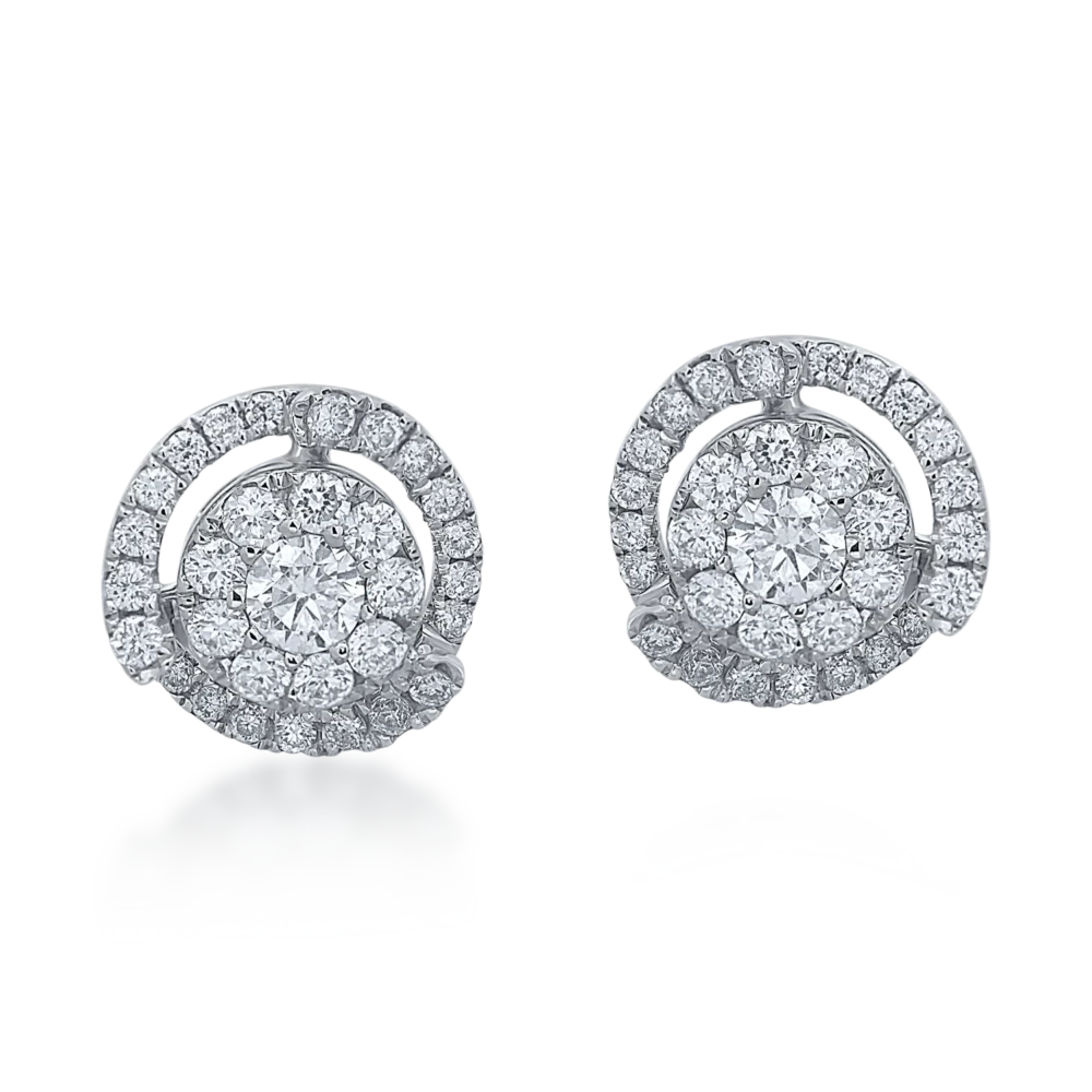 Cercei din aur alb cu diamante de 0.47ct - imagine 2