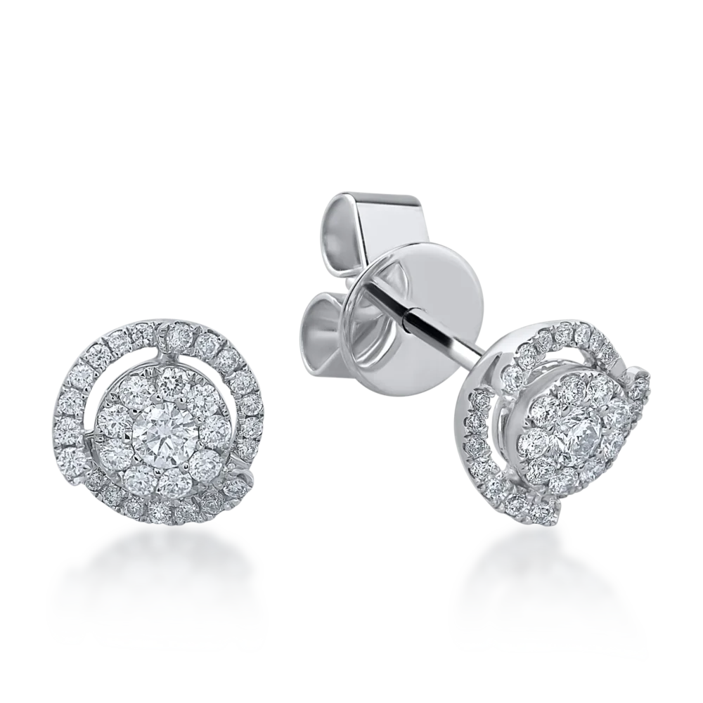 Cercei din aur alb cu diamante de 0.47ct