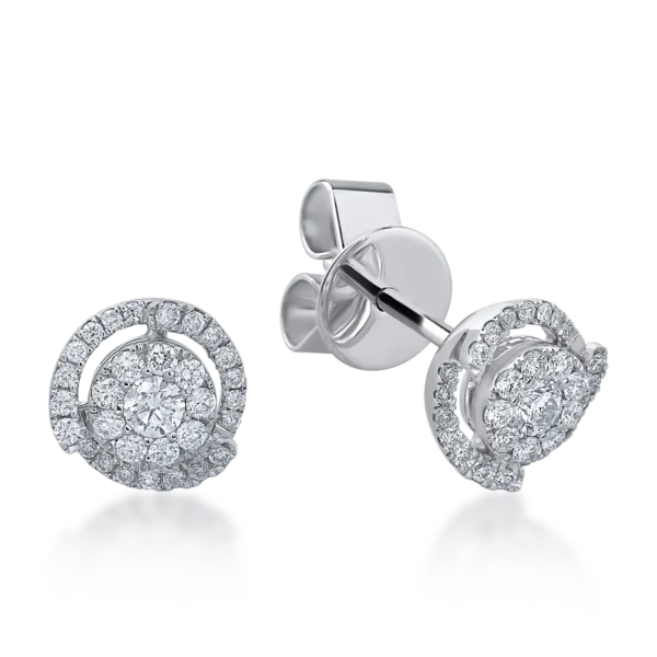 Cercei din aur alb cu diamante de 0.47ct