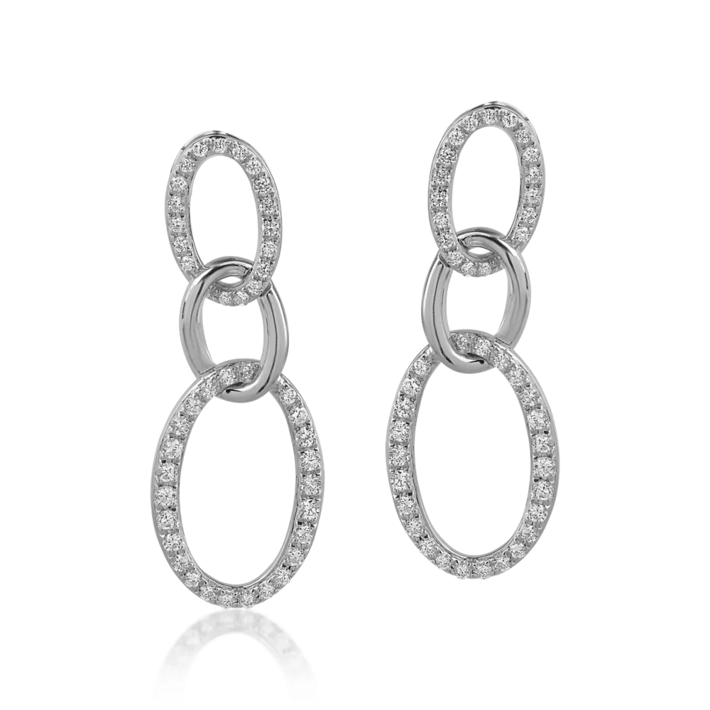 Cercei din aur alb cu diamante de 0.48ct - imagine 2