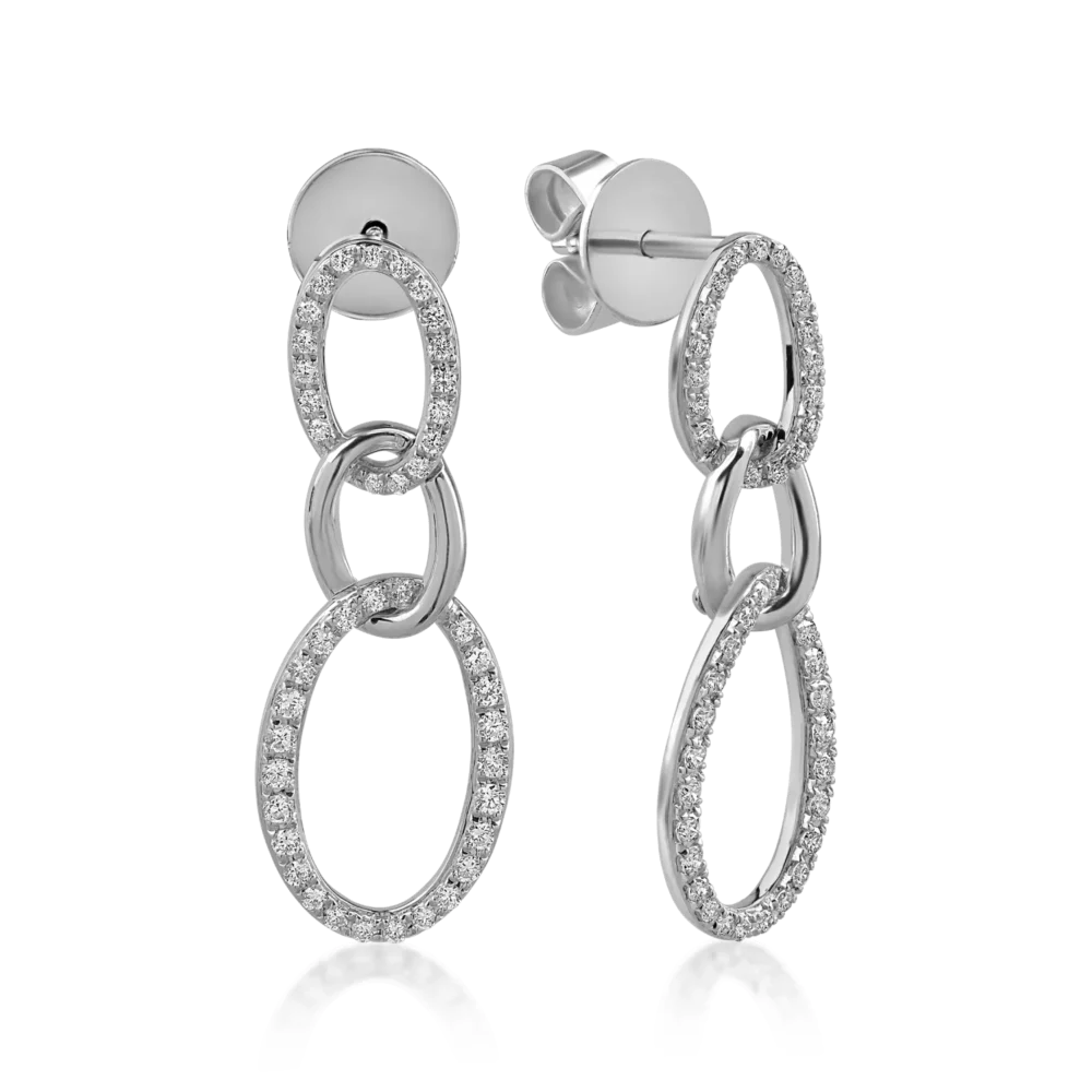 Cercei din aur alb cu diamante de 0.48ct