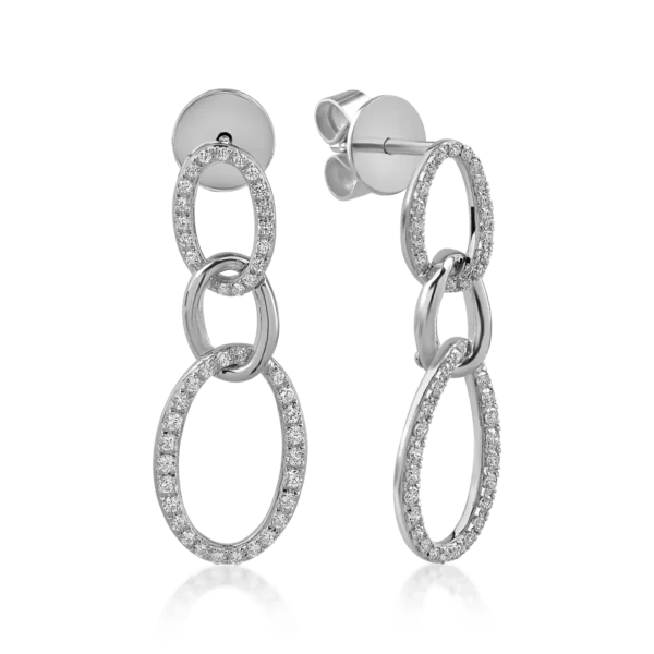 Cercei din aur alb cu diamante de 0.48ct
