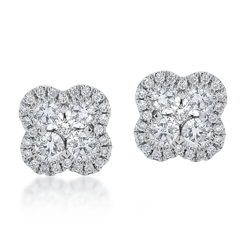 Cercei din aur alb cu diamante de 0.49ct - imagine 2