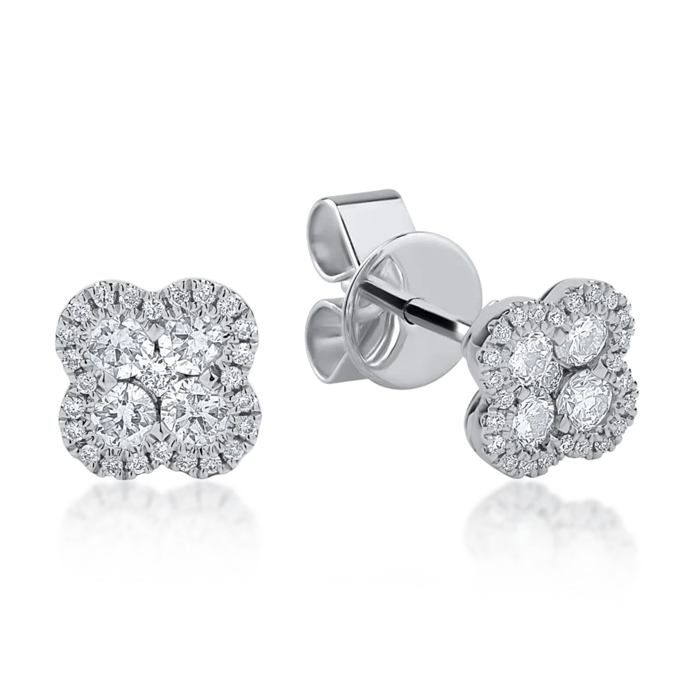 Cercei din aur alb cu diamante de 0.49ct