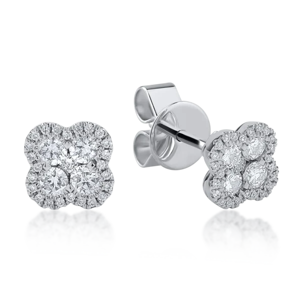 Cercei din aur alb cu diamante de 0.49ct