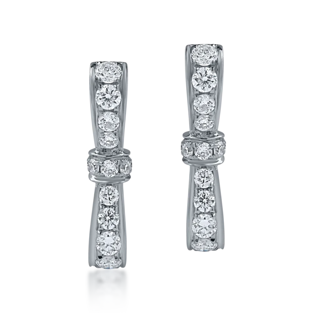 Cercei din aur alb cu diamante de 0.4ct - imagine 2