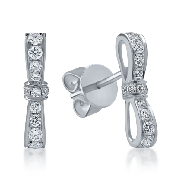 Cercei din aur alb cu diamante de 0.4ct