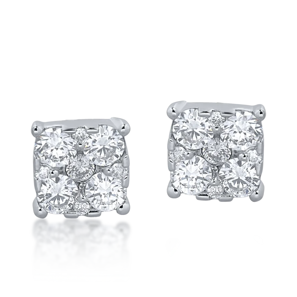 Cercei din aur alb cu diamante de 0.53ct - imagine 2