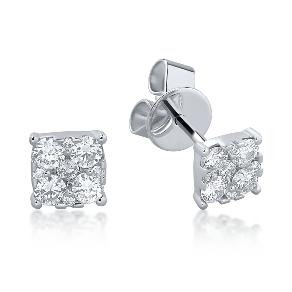 Cercei din aur alb cu diamante de 0.53ct