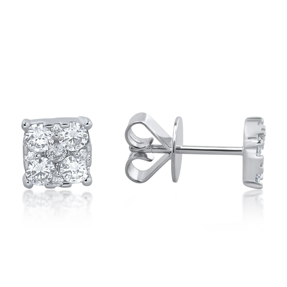 Cercei din aur alb cu diamante de 0.53ct - imagine 3