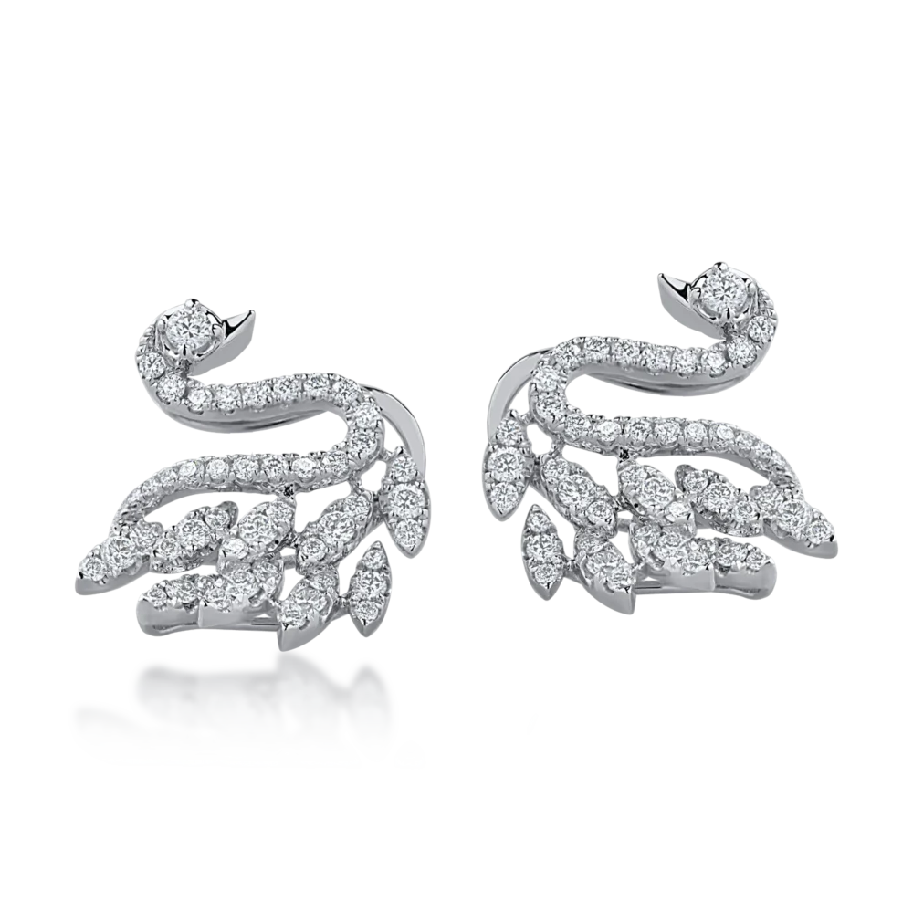 Cercei din aur alb cu diamante de 0.58ct - imagine 2