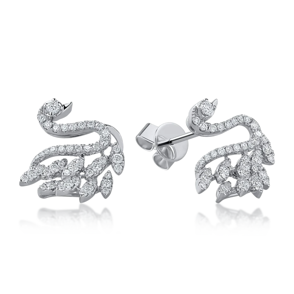 Cercei din aur alb cu diamante de 0.58ct