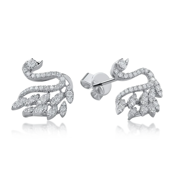 Cercei din aur alb cu diamante de 0.58ct