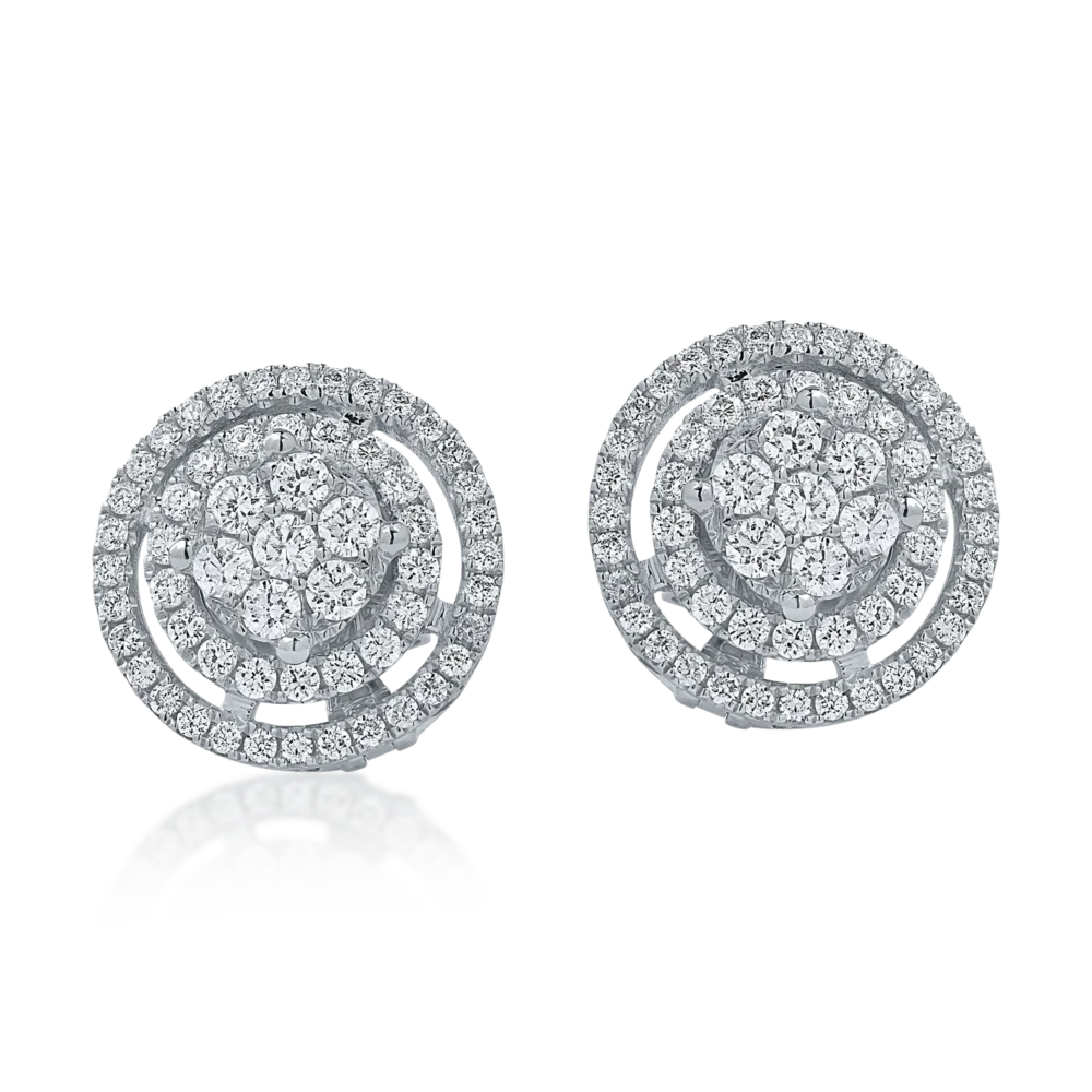 Cercei din aur alb cu diamante de 0.59ct - imagine 2