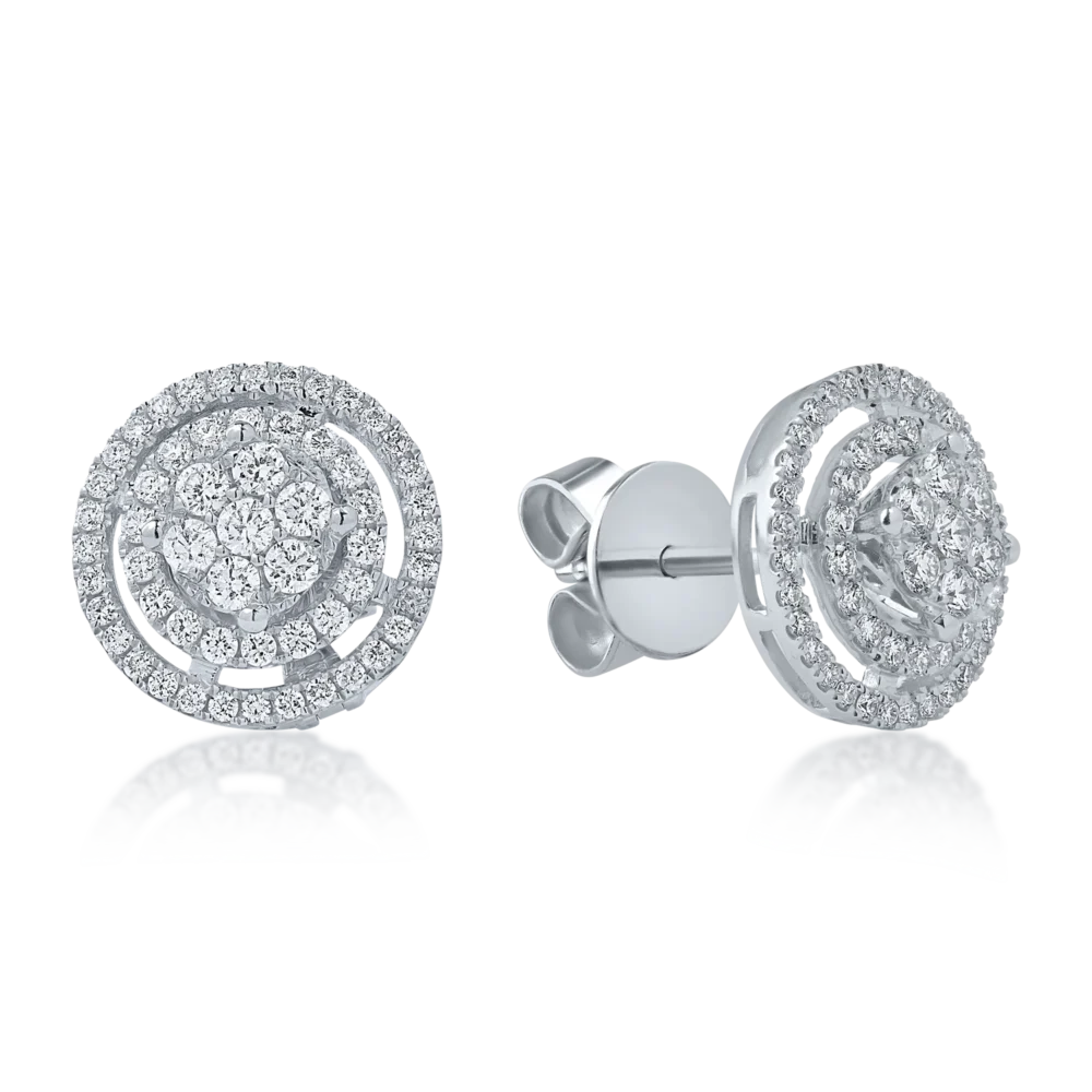 Cercei din aur alb cu diamante de 0.59ct